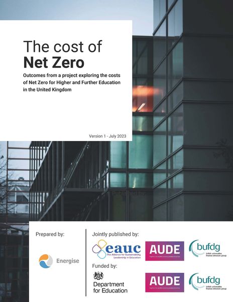 Front cover of 'The cost of Net Zero' report.