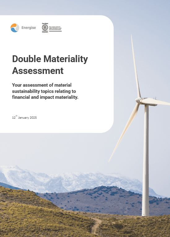 Image showing front page of double materiality assessment report