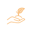 Icon showing hand holding plant