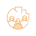 Icon of three people as a team