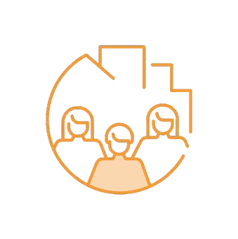 Icon of three people as a team