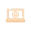 Icon of laptop with power button